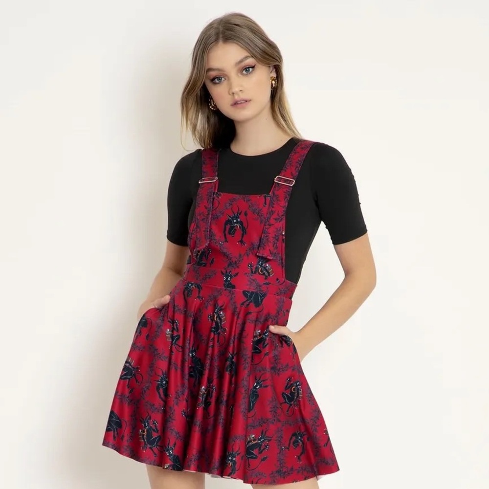 ISO Blackmilk Merry Krampus Apron Dress Size Small or Medium